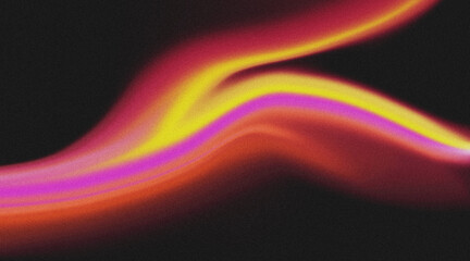 Grainy gradient background abstract glowing color wave black backdrop, noise texture banner poster header design