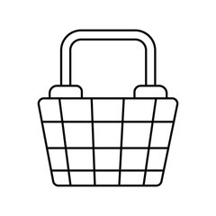 basket icon with white background vector stock illustration