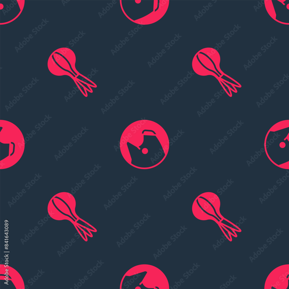 Poster set onion and pig on seamless pattern. vector