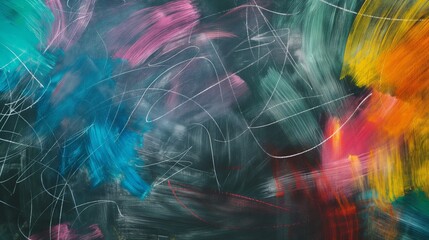 Abstract background illustrating Education. Chalk board with abstract colored brush strokes