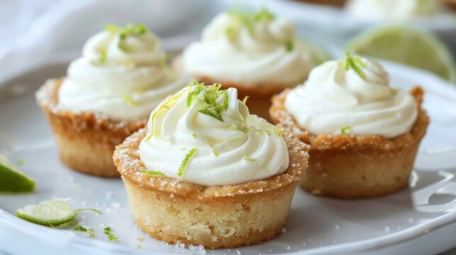 Mini Key Lime Pies. Key Lime Cupcakes with Cream Frosting