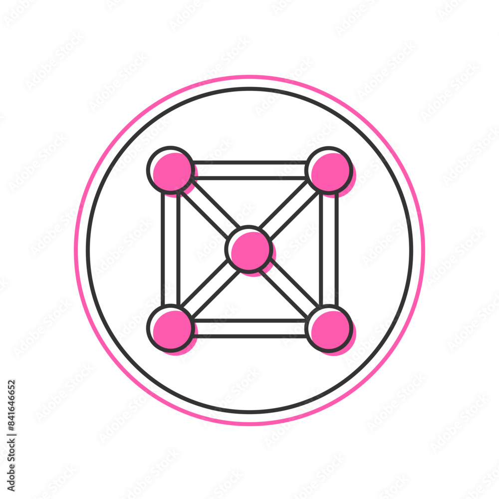 Poster filled outline blockchain technology icon isolated on white background. cryptocurrency data. abstrac
