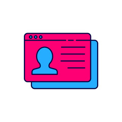 Filled outline Resume icon isolated on white background. CV application. Searching professional staff. Analyzing personnel resume. Vector