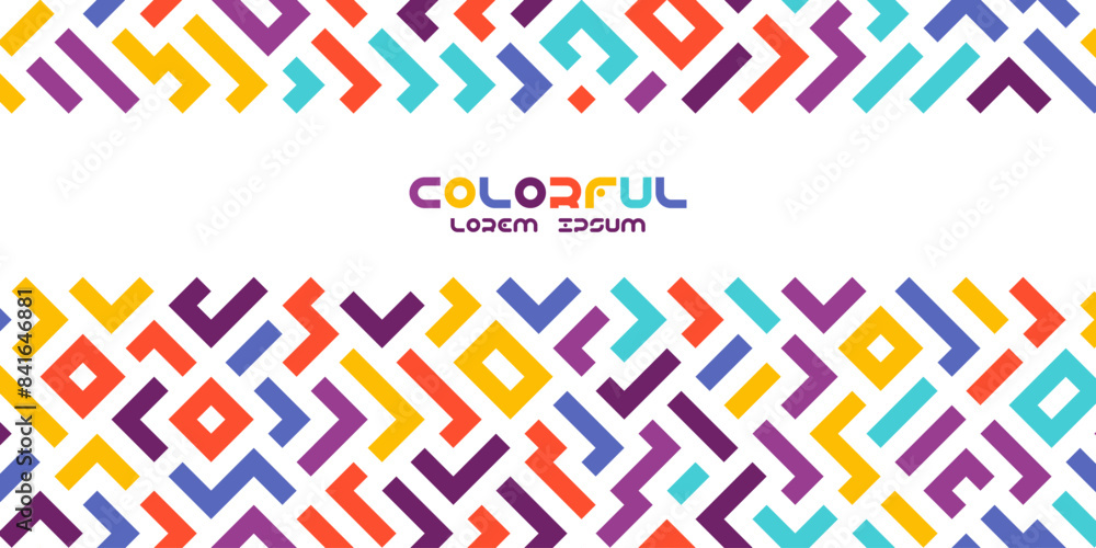 Poster fun colorful line doodle seamless pattern. creative minimalist style art background for children or 