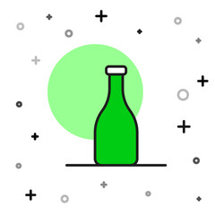 Filled outline Bottle of wine icon isolated on white background. Vector