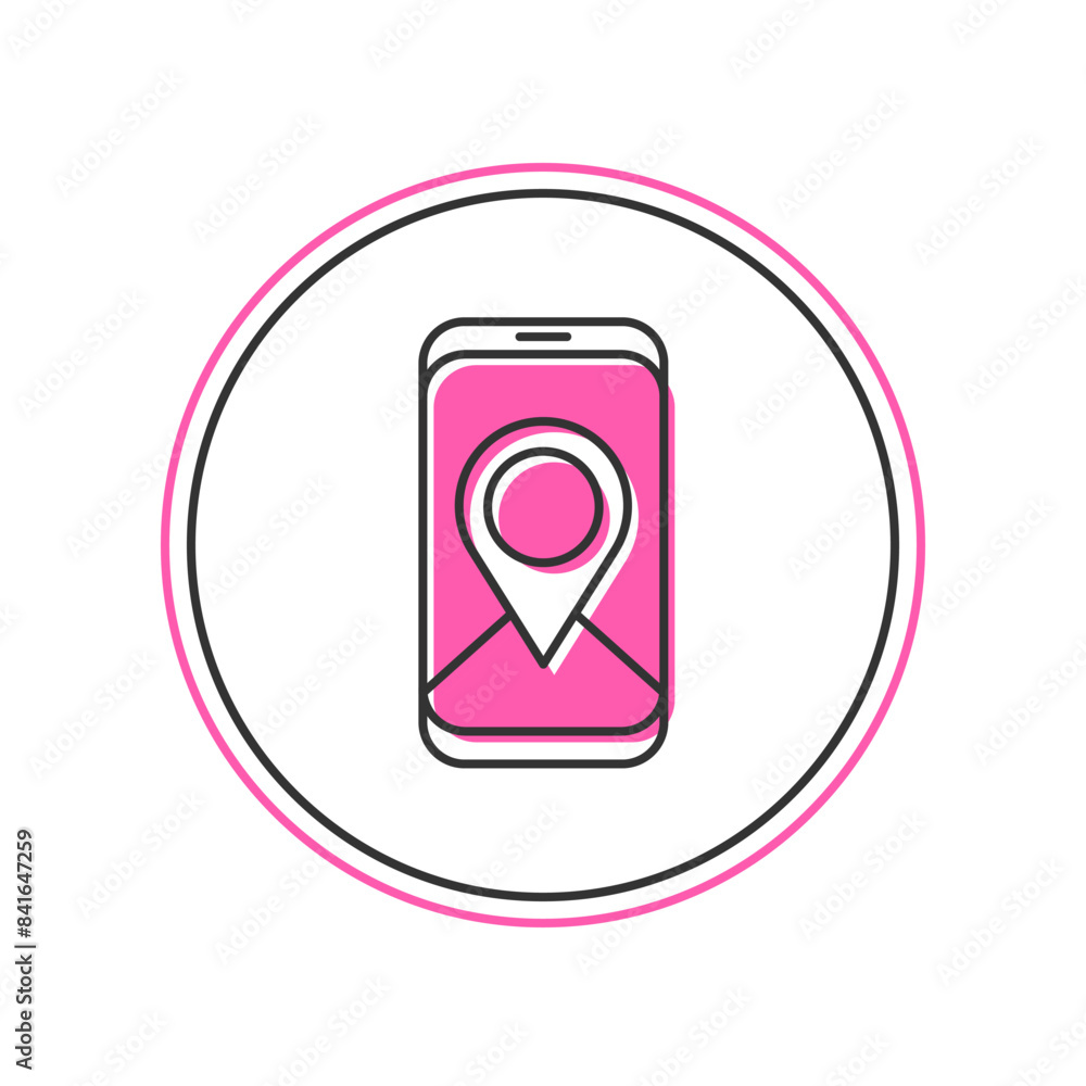 Poster filled outline infographic of city map navigation icon isolated on white background. mobile app inte