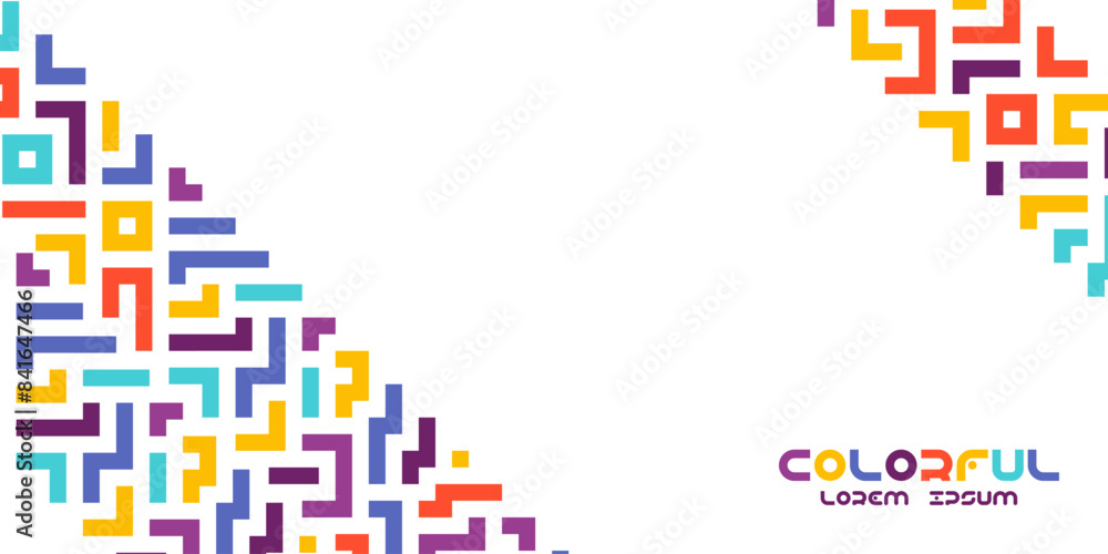 Poster fun colorful line doodle seamless pattern. creative minimalist style art background for children or 
