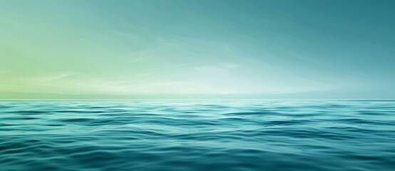 Obraz premium The calm turquoise ocean under a tranquil blue sky with fluffy clouds evokes relaxation and tranquility, perfect for travel or summer vibes