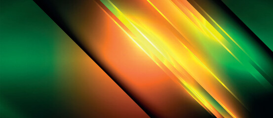 Neon glowing circle rays, light round lines in the dark, planet style neon wave lines. Energetic electric concept design for wallpaper, banner, background