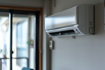 Wall-mounted air conditioner in a modern home