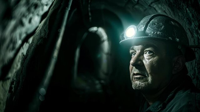 As he trudges through the narrow tunnels the coal miners headlamp casts a bright and steady glow providing him with muchneeded visibility.