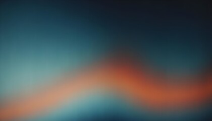 Fototapeta premium Grainy gradient background blue and orange color abstract wave backdrop, noise, texture effect, banner poster header design