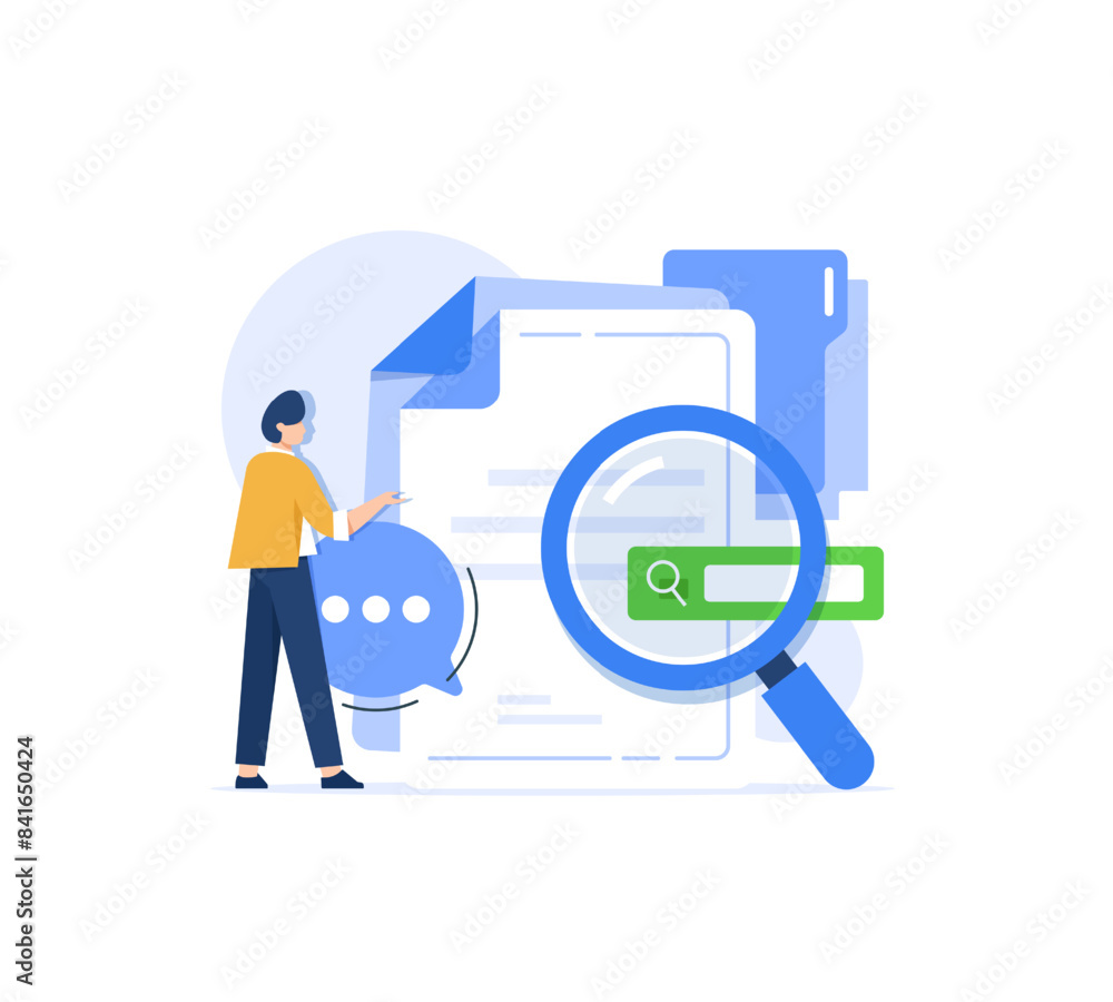 Poster office clerks or employees searching and indexing files,file manager,data storage. teamwork,files se