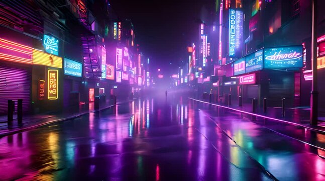 Red and Blue Neon Background. Futuristic Urban Art