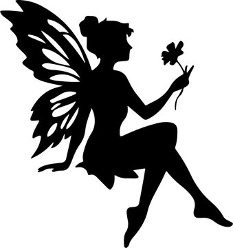 recommend clip art: silhouette of a fairy with wings