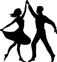 silhouette of a dancing couple