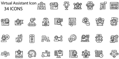 voice assistant simple concept icons set. Contains such icons as smart home, voice user interface, smart speaker, IOT and more, can be used for web, logo, UI/UX
