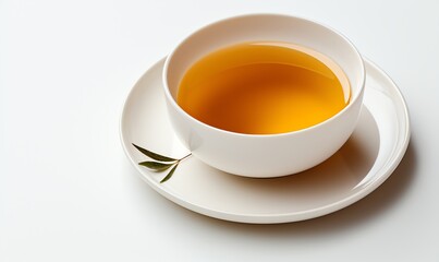 Tranquil tea scene on white