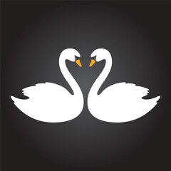 swan couple vector illustration