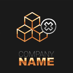 Line No sugar free icon isolated on black background. Sugar cubes. Sweet, nutritious, tasty. Refined sugar. Colorful outline concept. Vector