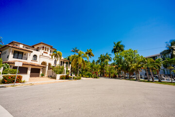 Fort Lauderdale Florida, USA. Long exposure photo. Neighborhoods by river