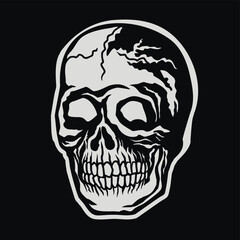 gothic sign with skull, grunge vintage design t shirts