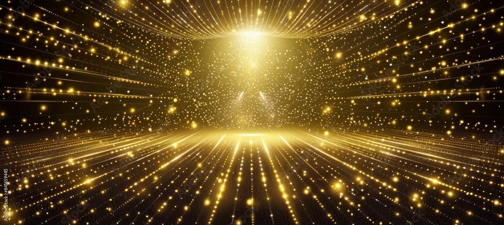 Poster gleaming disco ball shines on radiant abstract background, creating a captivating visual display