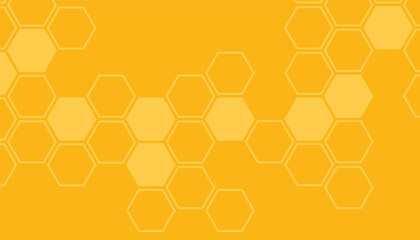 Abstract yellow honeycomb background design. beehive with hexagon grid cells on yellow background