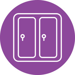 Lockers Icon line circle icon