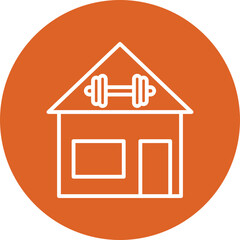 Gym Icon line circle icon