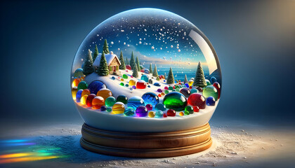 christmas ball in the snow Ai-gen