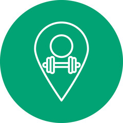 Gym Sign line circle icon