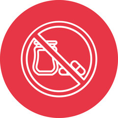 No Drugs line circle icon