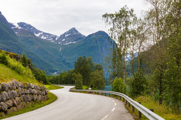 Norway landscape on a cloudy summer day