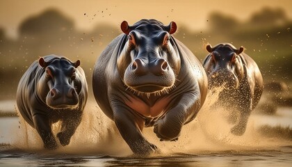 Animals, creatures, wild animals, beautiful creatures, rushing animals, running animals, Generative AI