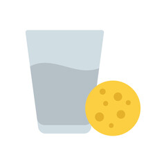 Cookie And Milk vector icon