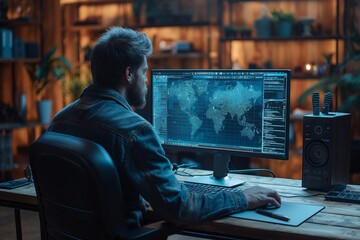 Cybersecurity professional analyzing data