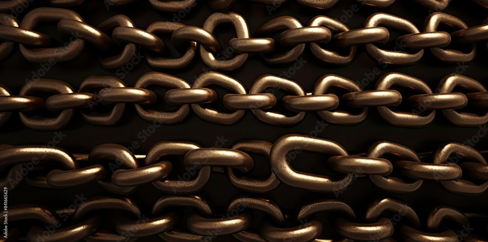 Poster chain texture on a black background a row of metal chains arranged in a row from left to right, with