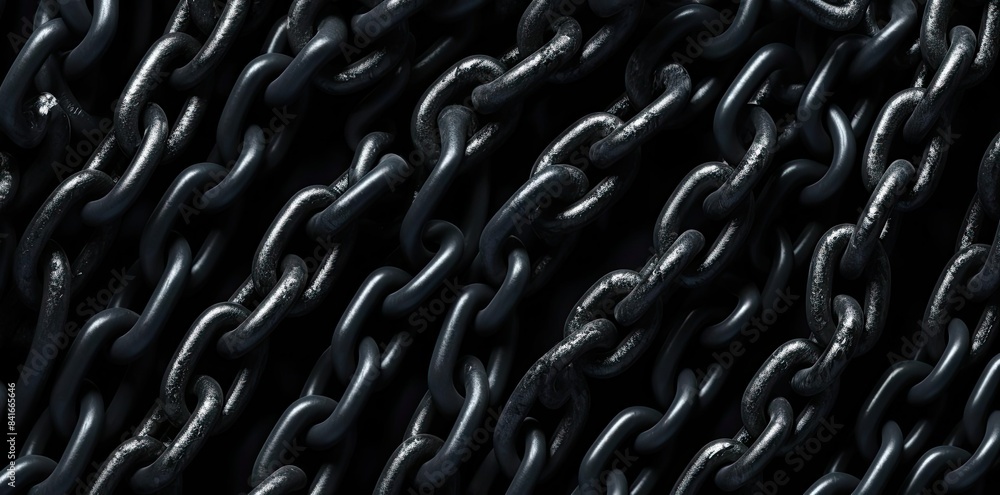 Poster chain texture on a black background a black chain with a red and white stripe is seen on the left si