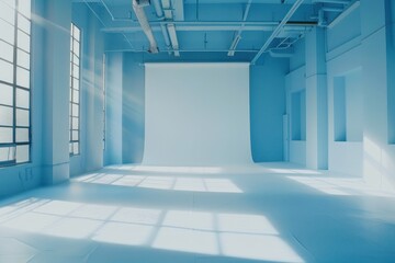 Obraz premium Spacious blue studio with natural light