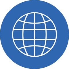 Earth grid icon line circle icon