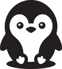 penguin art  vector silhouette illustration