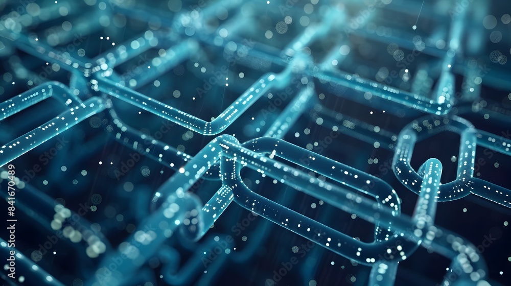 Poster luminous digital crystal network visualizing the interconnected complexity of futuristic technology
