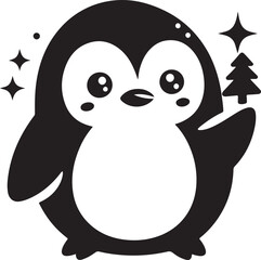penguin art  vector silhouette illustration