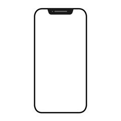 シンプルな白いスマートフォンのフレームイラスト素材
