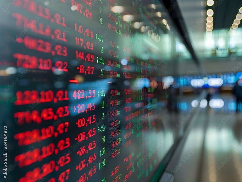 Poster dynamic market display with financial data and charts