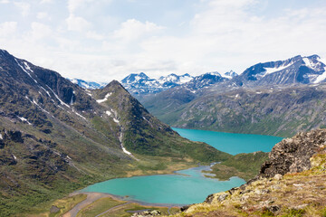 Norway Jotunheim park on a cloudy summer day.