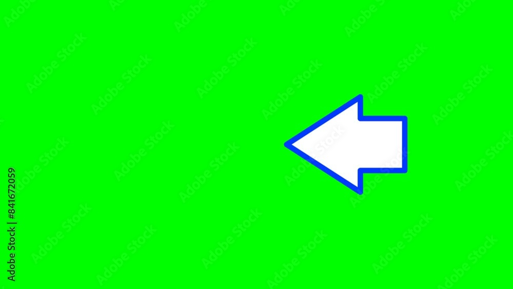 Poster motion graphics left arrow icon animation on white background.