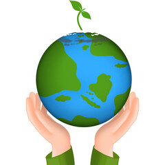 PNG. Let's save our Earth - isolated on a transparent background