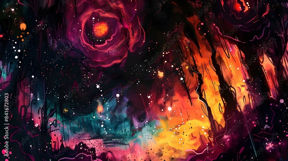 Poster moody atmospheric data visualization with depth and complexity